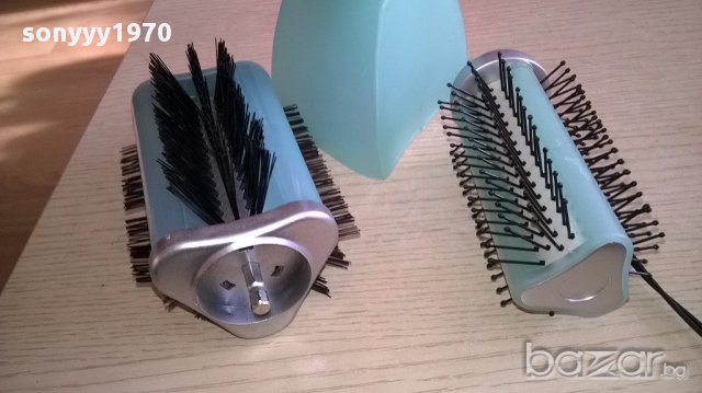 Ел четка за коса с зарядно и акумулатор с 3 приставки-от швеицария, снимка 3 - Преси за коса - 16956287
