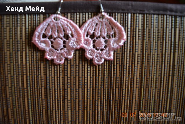 ръчно изработени обеци от дантела, снимка 4 - Обеци - 11173558