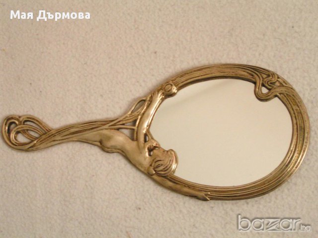 Старинно огледало стил сецесион, снимка 3 - Антикварни и старинни предмети - 17246254