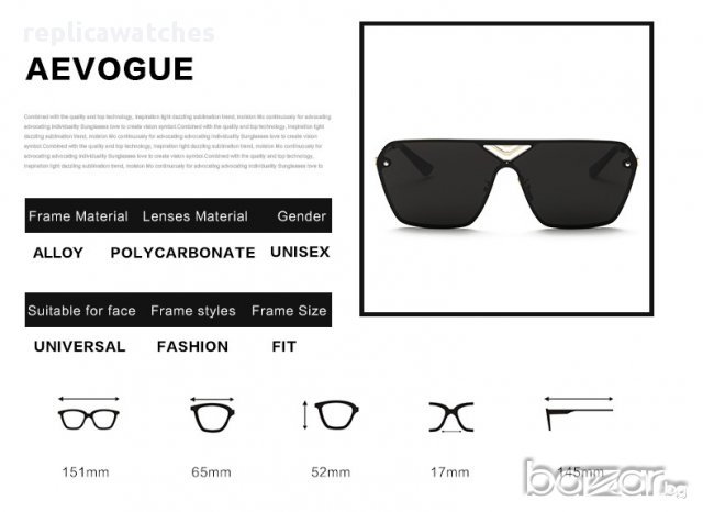 Слънчеви очила AEVOGUE UV400, снимка 3 - Слънчеви и диоптрични очила - 12713364
