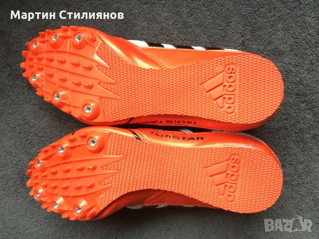 ADIDAS Techstar Allround 2 Track Spikes Shoes White Orange Black , снимка 6 - Маратонки - 25887535