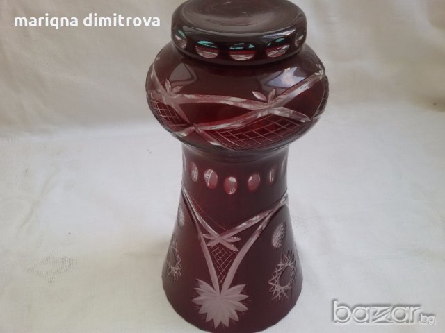 ваза цветен червен кристал , снимка 12 - Антикварни и старинни предмети - 18994449