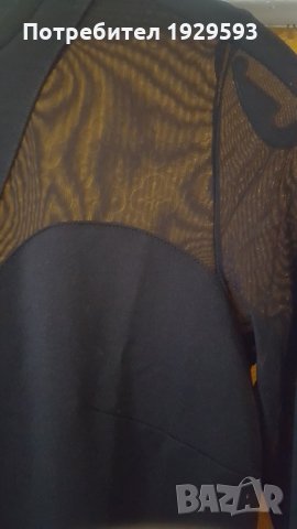 Черна рокля с прозрачна тюлена част на гърба, снимка 2 - Рокли - 24633261