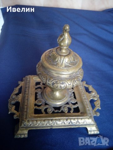 стара бронзова мастилница, снимка 2 - Антикварни и старинни предмети - 22146292