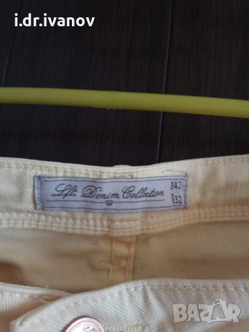 бледо жълти дънкови панталонки с накъсан ефект , снимка 5 - Къси панталони и бермуди - 26065773