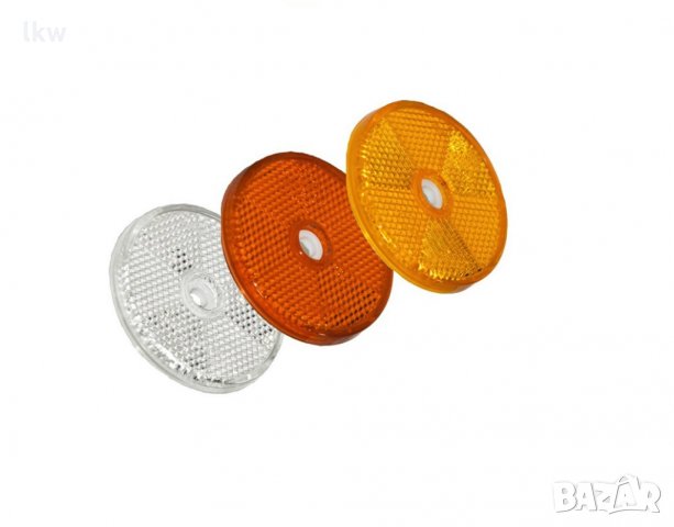 Светлоотразители кръгли бял, червен и оранжев ф 60 мм -Разпродажба!, снимка 2 - Части - 25817485