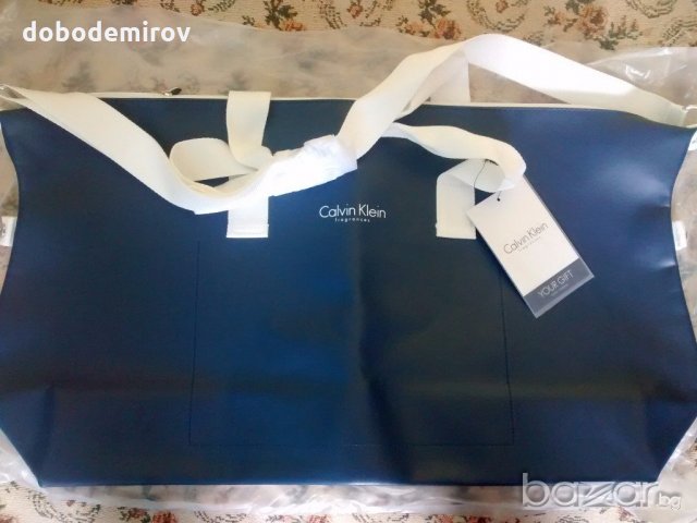 Нова голяма спортна кожена чанта/сак CALVIN KLEIN parfums, оригинал, снимка 5 - Чанти - 19167780