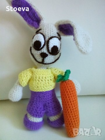 Кукла Зайко - Байко с морковче, снимка 4 - Кукли - 23667112