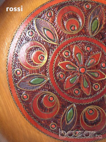 22 см. Старинна чиния за стена дърворезба уникална/Германия, снимка 7 - Антикварни и старинни предмети - 16367841