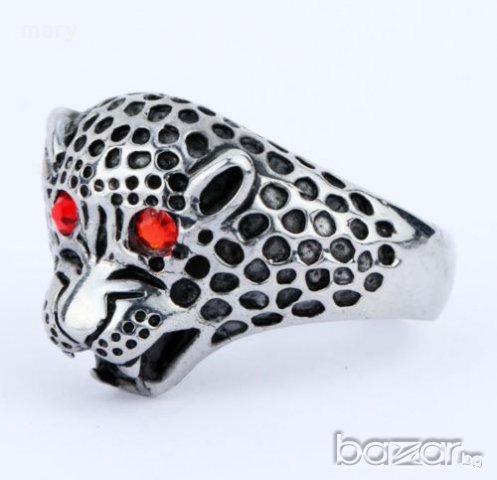 медицинска стомана ”леопардова глава”, снимка 2 - Пръстени - 19399918