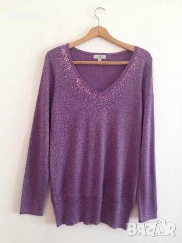 Блуза с ламе и мъниста, снимка 4 - Блузи с дълъг ръкав и пуловери - 23684788