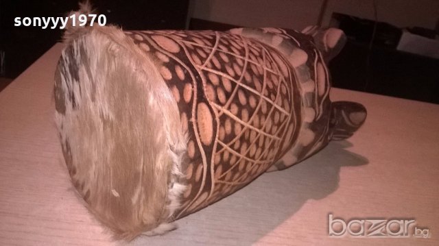 Африканска тарамбука с кожа от антилопа-33х17см-внос швеицария, снимка 9 - Ударни инструменти - 19957662