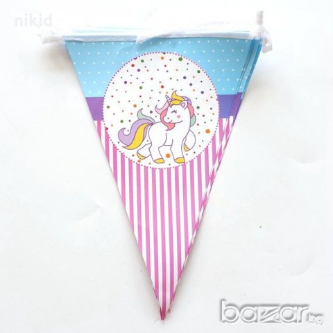 Пони Unicorn Еднорог Гирлянд Знаменца Флаг Банер