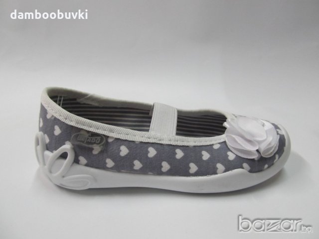 Детски анатомични пантофи BEFADO сиво сърчица, снимка 2 - Бебешки обувки - 20680381