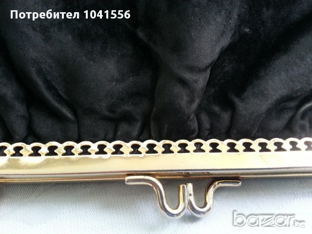   дамска чанта клъч черно кадифе, снимка 2 - Антикварни и старинни предмети - 11103141