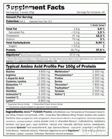 ТОП Протеин - AMIX Whey Pure Fusion - 1.000кг, снимка 2 - Хранителни добавки - 23040343