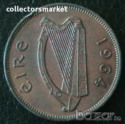 ½ пени 1964, Ирландия, снимка 2 - Нумизматика и бонистика - 16252267