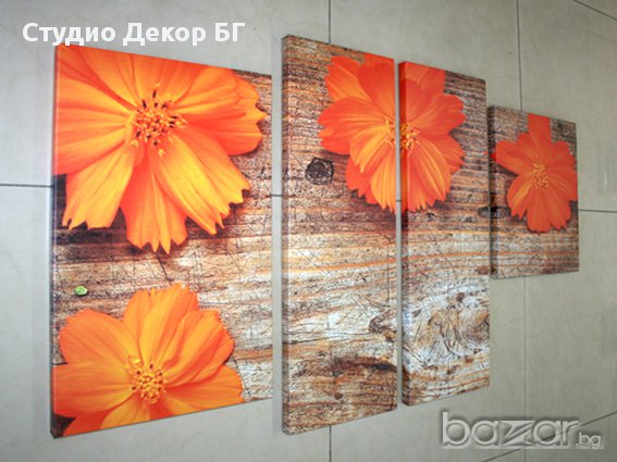 Картина Оранжев цветя #154, снимка 2 - Картини - 11341442
