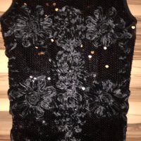 Черна рокля/туника с паети, снимка 2 - Рокли - 20501183