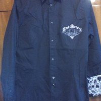  Мъжка модерна наситено черна риза-СООВ СAT, снимка 4 - Блузи - 21034189