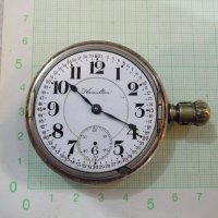 Часовник "Hamilton" джобен американски позлатен стар, снимка 3 - Джобни - 19534403
