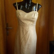 Нова Златиста официална рокля шита по поръчка М/Л, снимка 1 - Рокли - 15706012