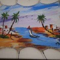  Автентична картина върху заешка кожа от Маракеш-Мароко, снимка 4 - Картини - 23969426
