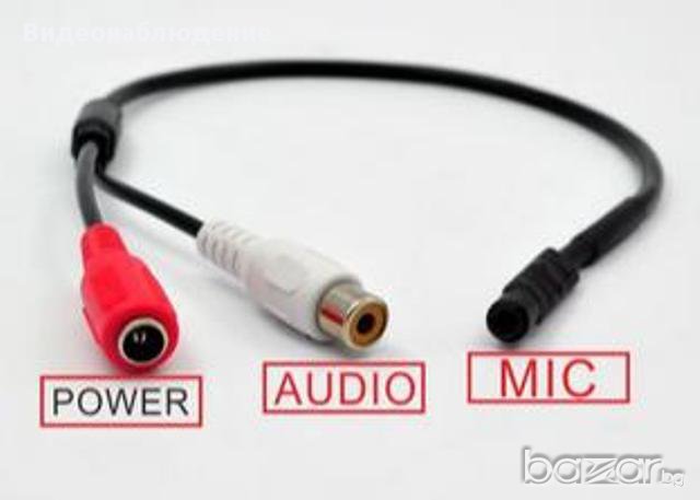 Мини шпионски скрит CCTV Микрофон за DVR система за Видеонаблюдение, снимка 1