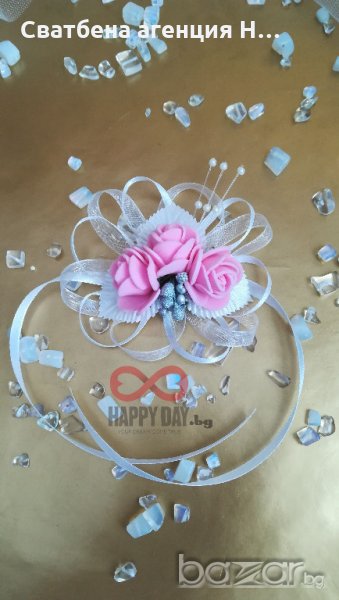 Сватбена бутониера за ръка - гривна Вира, снимка 1