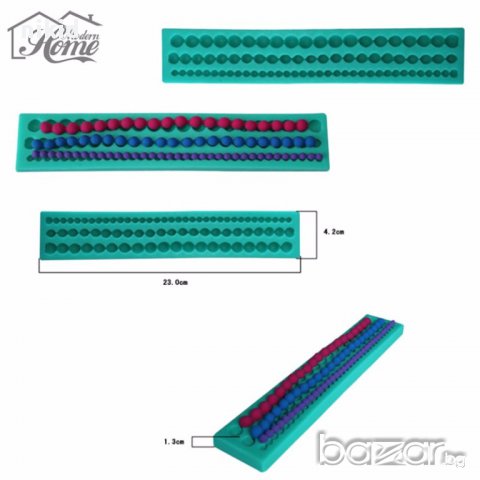 3 размера перли перлички силиконов молд борд  кант декор украса торта фондан и др, снимка 2 - Форми - 17323680