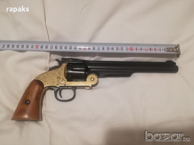Огромен револвер, армейски пистолет Smith&Wesson 1869 Реплика за ценители , снимка 5 - Бойно оръжие - 21273415