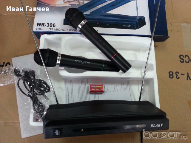 2-броя Безжични Вокални Микрофони 100 метра усилен обхват -wire, снимка 4 - Микрофони - 12910818