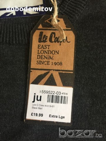 Нов мъжки пуловер Lee Cooper Crew Knit Jumper, оригинал, снимка 5 - Пуловери - 16946819