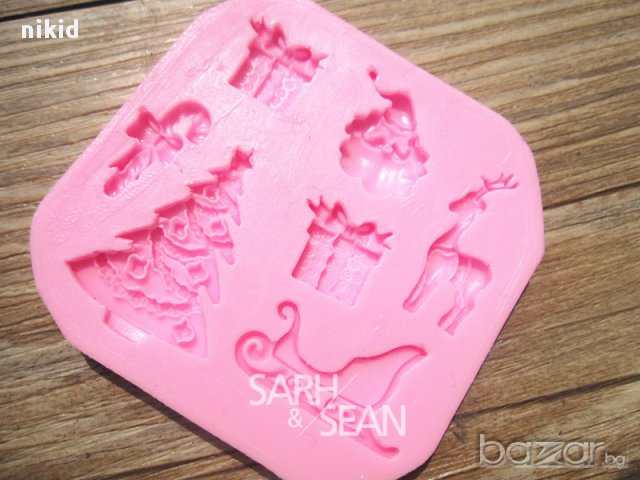 коледни мотиви силиконов молд 2 за украса декор торта фондан, снимка 2 - Форми - 12678860