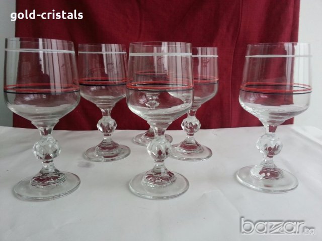 сервиз кристални чаши за вино и ракия , снимка 2 - Антикварни и старинни предмети - 20416528