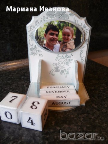 дървен календар със снимка и послание, снимка 3 - Декорация за дома - 15374145