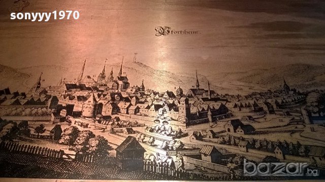 Fortzheim-картина 45/30см-мед/кожа/дърво-внос швеицария, снимка 7 - Антикварни и старинни предмети - 15070453