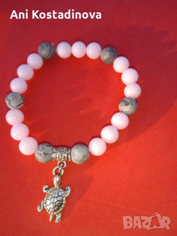 Мъжка гривна от естествен хематит, снимка 3 - Гривни - 23266779