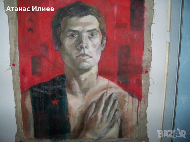 Портрет на комунист соц. изкуство, снимка 5 - Картини - 21697860