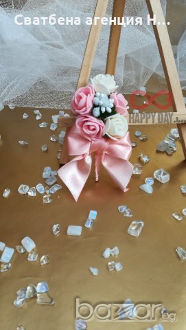 Сватбена бутониера за ревер Прия, снимка 2 - Сватбени аксесоари - 21060844