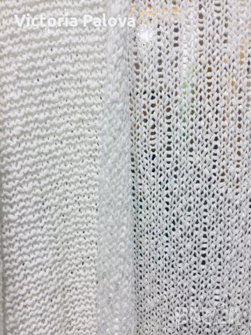 Ефектна бяла жилетка,плетиво, снимка 4 - Блузи с дълъг ръкав и пуловери - 23766938