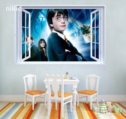 Хари Потър Harry Potter момчето на прозорец стикер за стена лепенка самозалепващ, снимка 1 - Други - 24430177