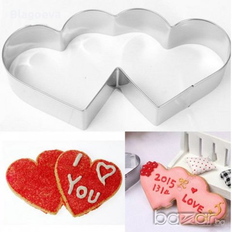 Романтични резци с формата на сърце  - комплект от 2 бр., снимка 3 - Форми - 20327854