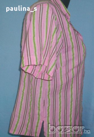 Два различни броя / Дамска риза от органичен памук в райе , снимка 5 - Ризи - 14505690