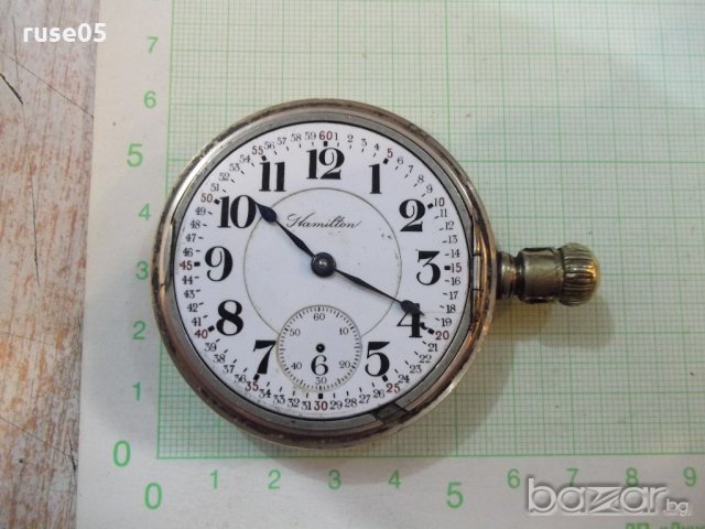 Часовник "Hamilton" джобен американски позлатен стар, снимка 3 - Джобни - 19534403