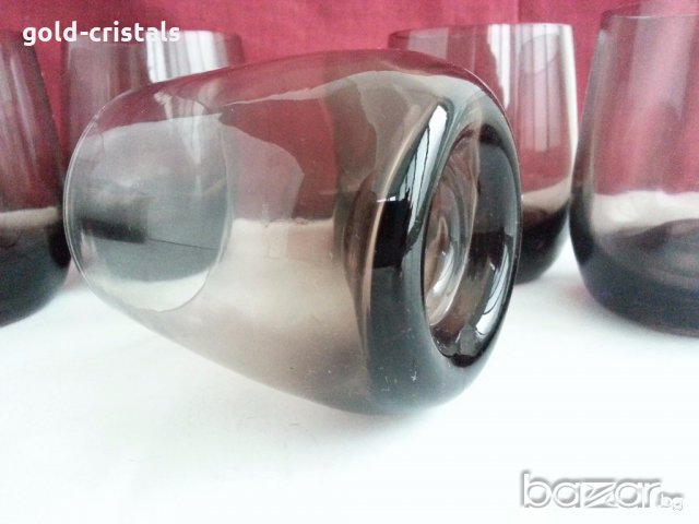  Ретро стъклени чаши  с дебело дъно , снимка 9 - Антикварни и старинни предмети - 20097404
