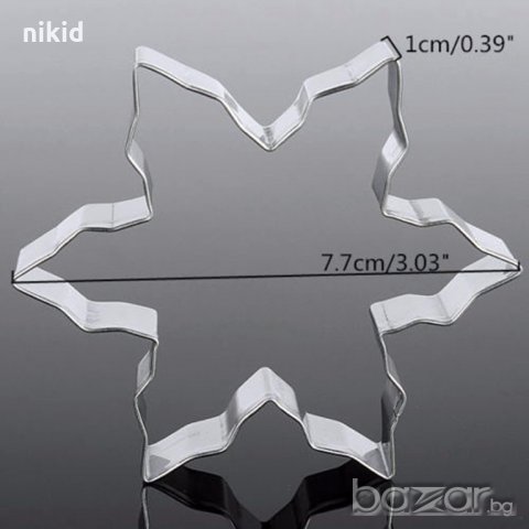 снежинка остри върхове метална форма резец за украса с фондан захарно тесто сладки и др.