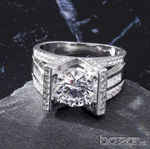 Пръстен с бял сапфир, №59, снимка 4 - Пръстени - 20624226