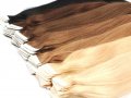 100 % Естествена коса на Стикери за трайно удължаване 50 см., снимка 1 - Аксесоари за коса - 22303033