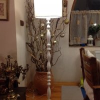 Винтидж класика-бял полилей за хол,всекидневна ,шаби шик лампа,модерно осветление, снимка 9 - Полилеи - 22892010